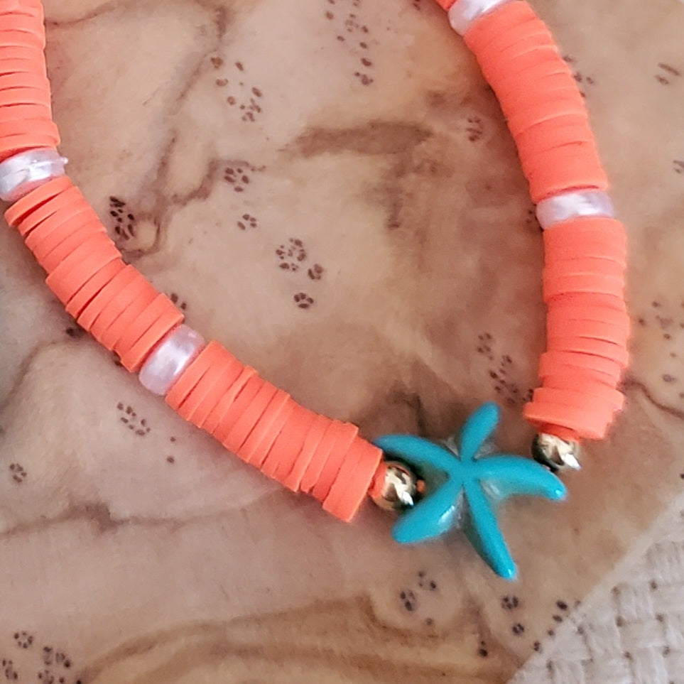 Orange Disc Bracelet Beach Collection
