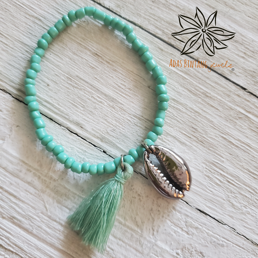 Acqua Beads/Silver Buzio Bracelet Beach Collection