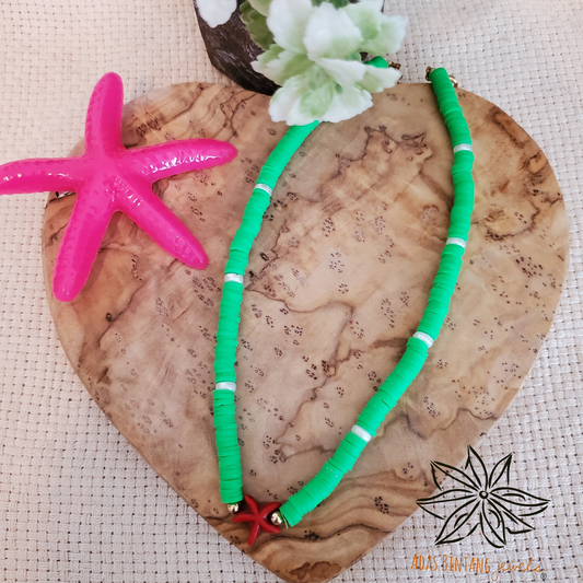 Green Disc Necklace Beach Collection